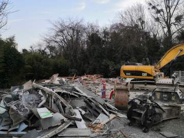 Chantier de démolition de la Pharmacie des 4 chemins